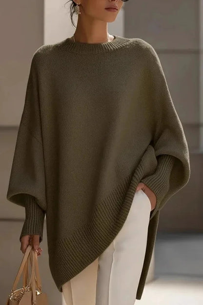 Oversized Crew Neck Knitted Sweater - Kathryn