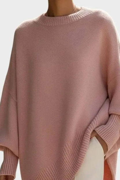 Oversized Crew Neck Knitted Sweater - Kathryn