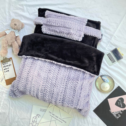 Plush Pet Bed Set with Faux Fur and Raised Edges, Machine Washable