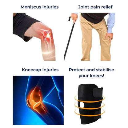 Knee Support Brace with Dual Side Stabilizers and Adjustable Compression Straps