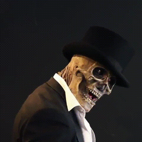 Full Head Skeleton Mask with Exposed Brain Detail and Molded Features