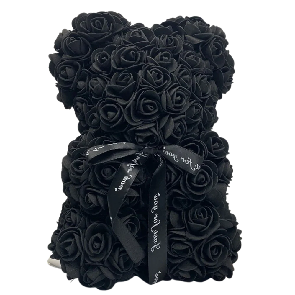 Foam Rose Teddy Bear with Ribbon Accent and Long-Lasting Design