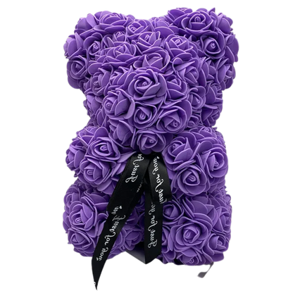 Foam Rose Teddy Bear with Ribbon Accent and Long-Lasting Design