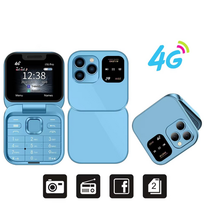 Flip Phone with Large Display and Big Button Keypad, Dual SIM Extended Battery