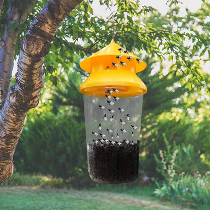 Hanging Fly Trap with Reusable Design and Weather Resistance for Outdoor Use