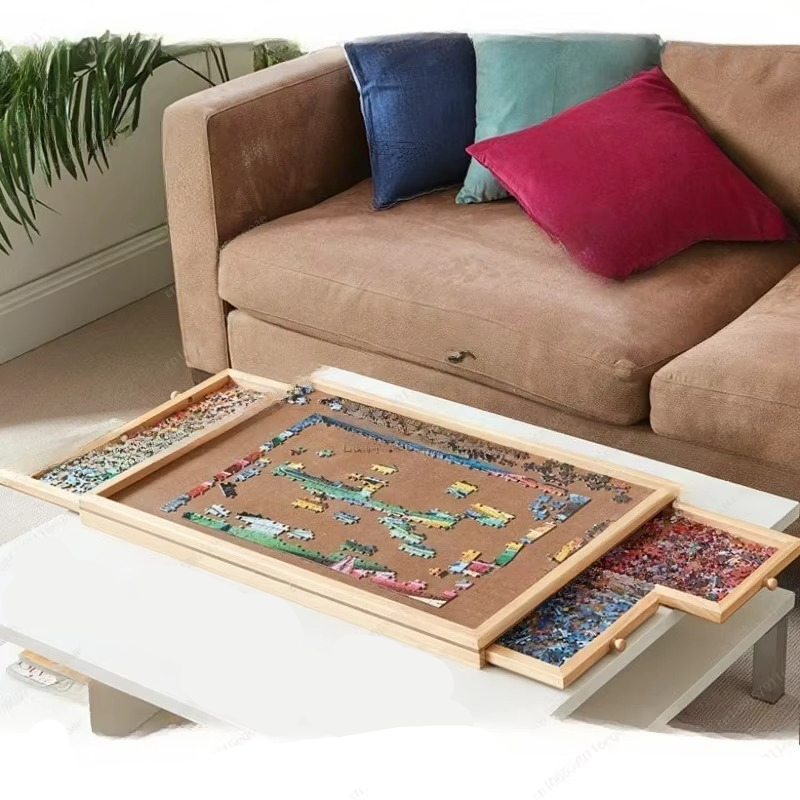 Puzzle Sorting Table with Four Drawers and Extra Work Board for 1500 Pieces