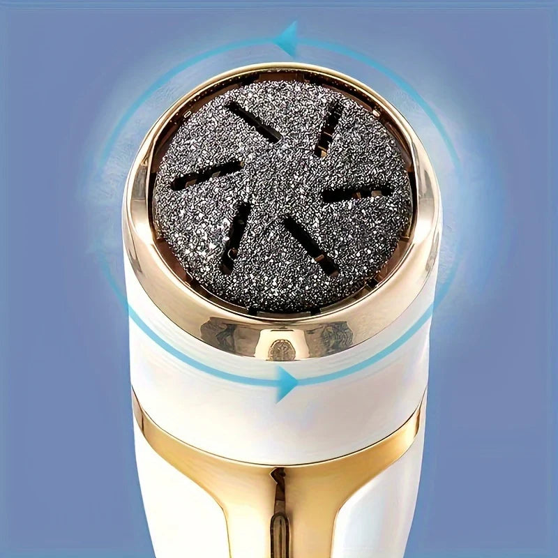 Rechargeable Electric Foot File with Quartz Grinding Head and Built-in Vacuum