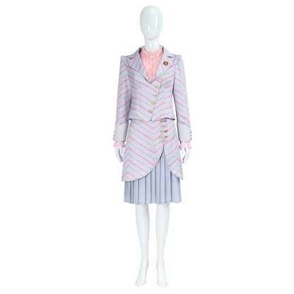 Fantasy Cosplay Dress with Fitted Bodice and Layered Skirt, Sparkling Accents