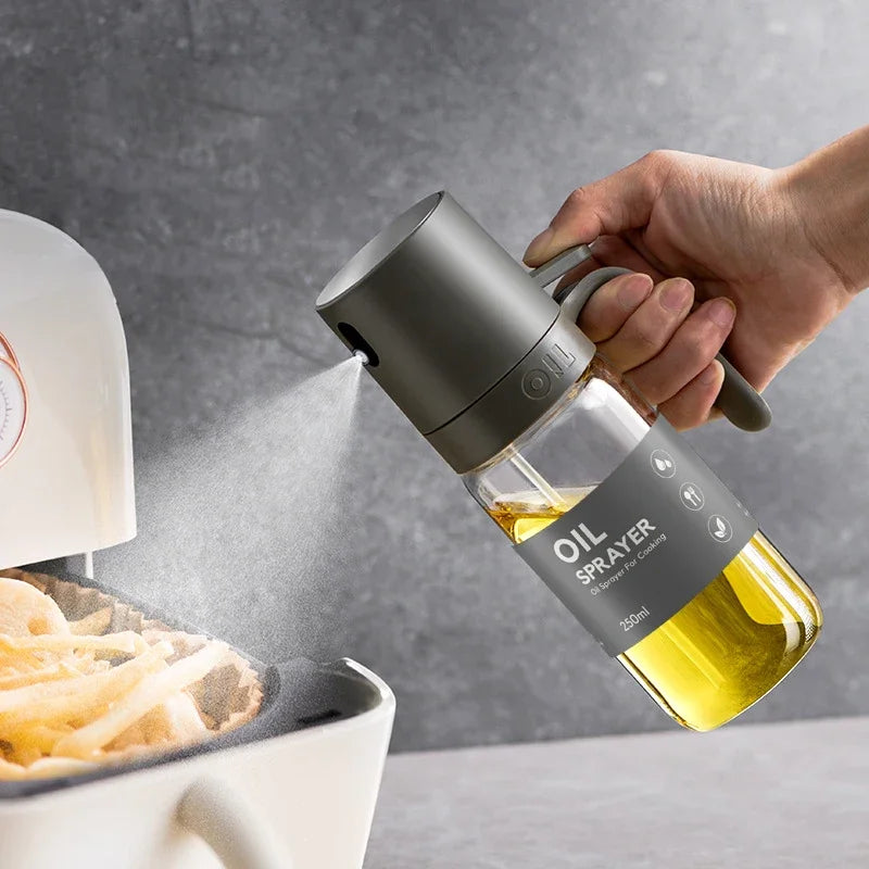 Glass Oil Sprayer 250ml with Fine Mist Pump and Ergonomic Handle