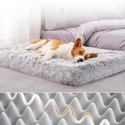 Cushioned Pet Bed Mat with Removable Insert and Adjustable Firmness, Five Sizes