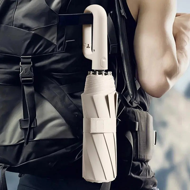 Compact Umbrella with Reinforced Wind-Resistant Frame and One-Touch Open, Carry Sleeve All Vera Mart