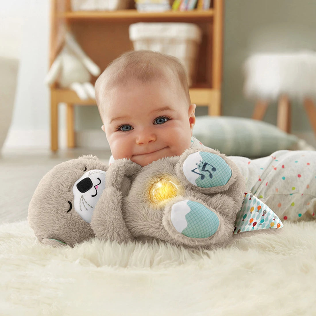 Plush Baby Sleep Bear with Breathing Motion and Nightlight, Sound Machine