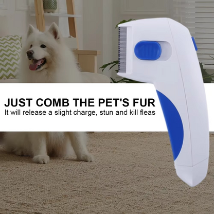 Electric Flea and Tick Comb with Fine Teeth and Gentle Current for Dogs and Cats