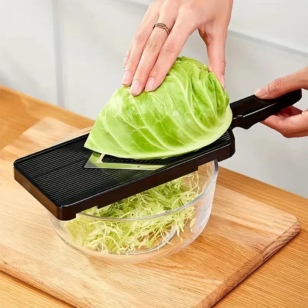 Handheld Vegetable Shredder with Dual Stainless Steel Blades and Ergonomic Grip