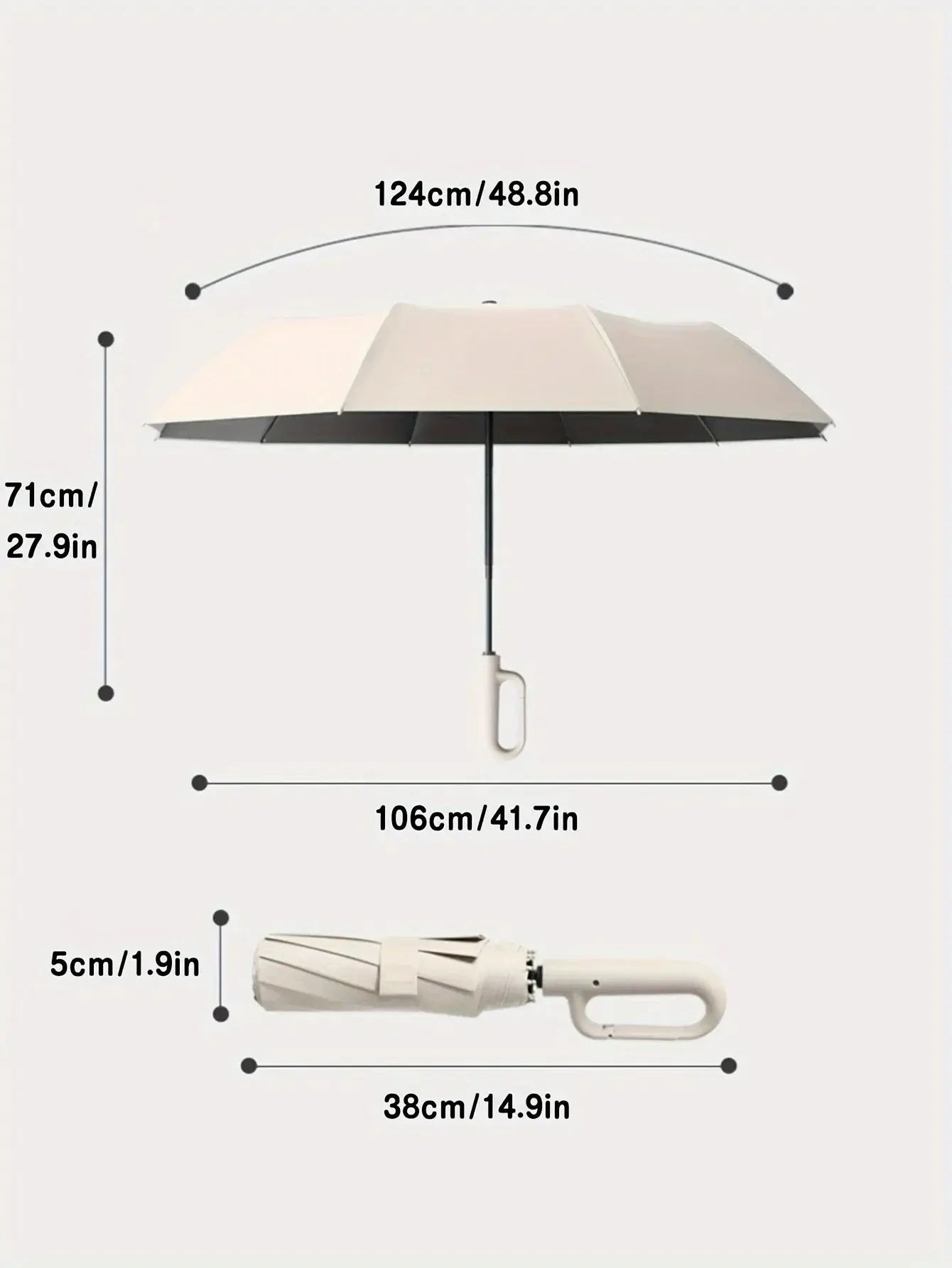 Compact Umbrella with Reinforced Wind-Resistant Frame and One-Touch Open, Carry Sleeve All Vera Mart
