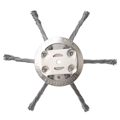 Steel Wire Brush Trimmer Head for Battery-Powered Grass Trimmers, 6-Inch Diameter