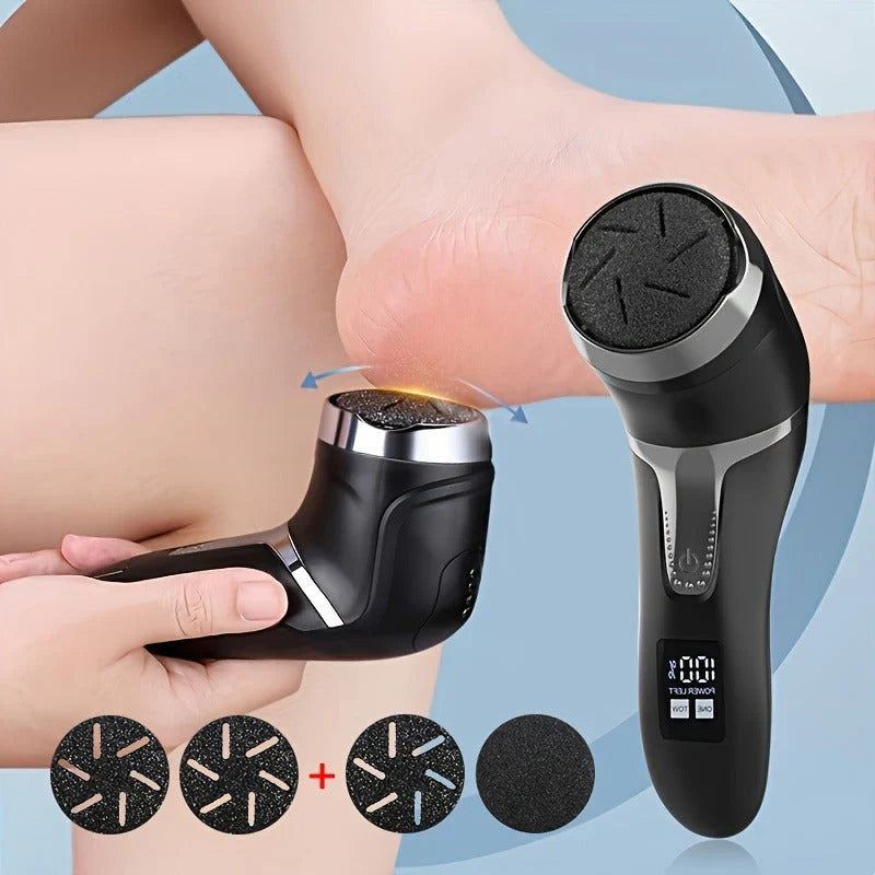 Rechargeable Electric Foot File with Quartz Grinding Head and Built-in Vacuum