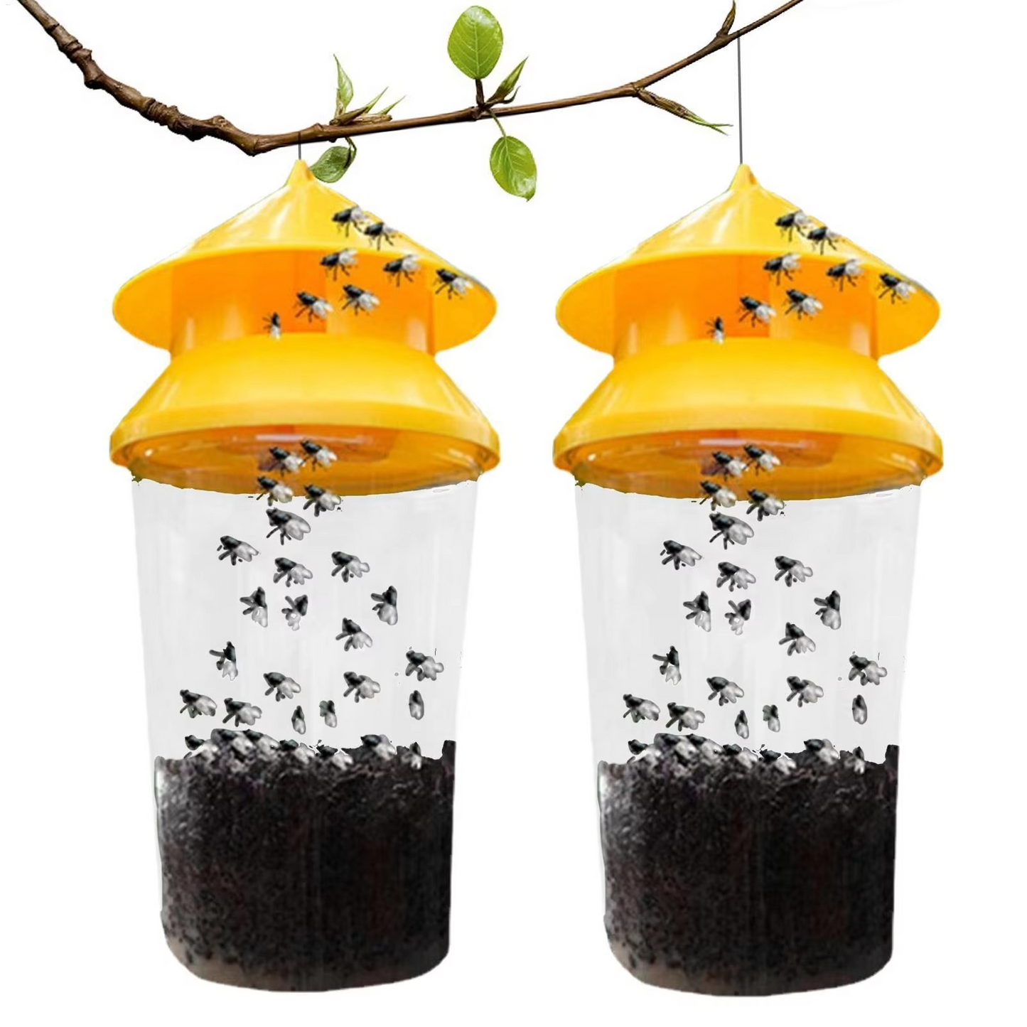Hanging Fly Trap with Reusable Design and Weather Resistance for Outdoor Use