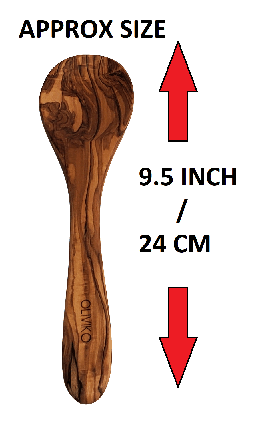 Handmade 9.5 inch olive wood salad servers fork and spoon set