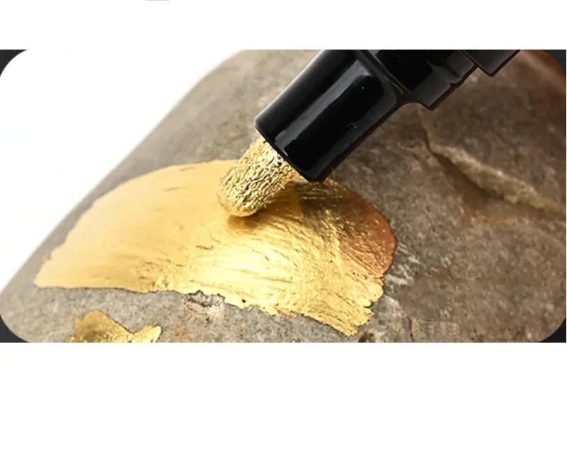 Metallic Paint Pen Set with Variable Tip Sizes and Reflective Finish for Multi-Surface Crafts