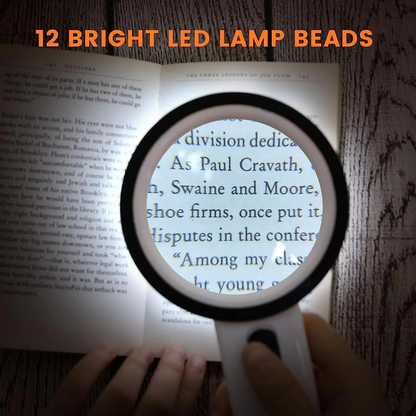 30X Optical Magnifying Glass with 18 LED Lights and Three Brightness Modes