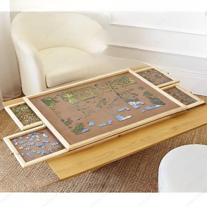 Puzzle Sorting Table with Four Drawers and Extra Work Board for 1500 Pieces