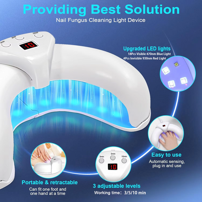 Rechargeable Laser Nail Treatment Device with Focused Light Wavelengths for Fungus