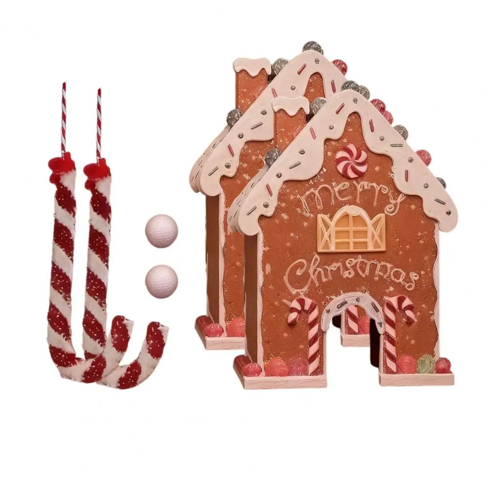 Tabletop Mini Golf Set with Gingerbread Theme and Golf Club for Holiday Parties