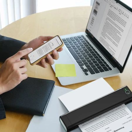 Portable Thermal Printer with Wireless Connectivity and A4 Paper Support
