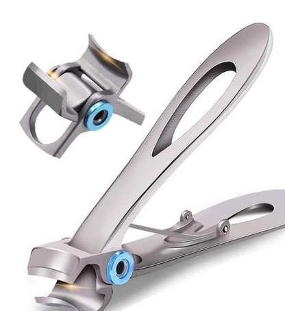 Wide Jaw Toenail Clipper with Cast Steel Blade and Curved Handle for Thick Nails