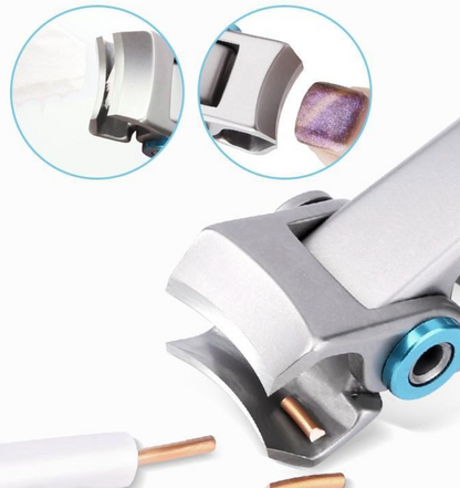 Wide Jaw Toenail Clipper with Cast Steel Blade and Curved Handle for Thick Nails