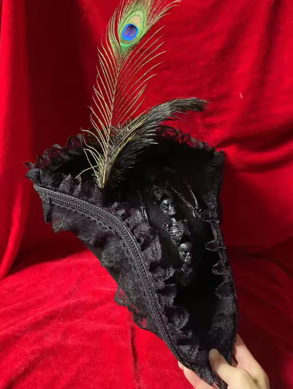 Pirate Skull Triangle Hat in Knit Fabric for Costume Events