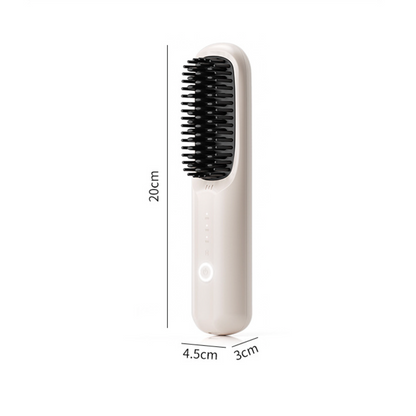 Rechargeable Ceramic Hair Straightener Brush with Negative Ion Technology and Travel Lock