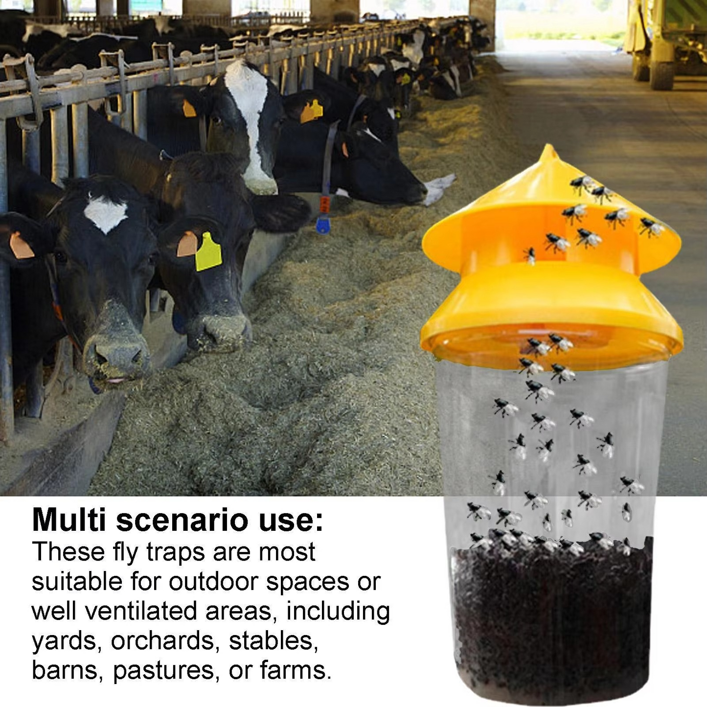 Hanging Fly Trap with Reusable Design and Weather Resistance for Outdoor Use