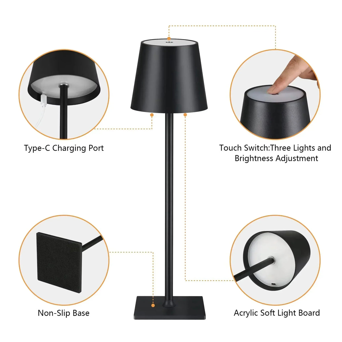 LED Desk Lamp with Adjustable Color Temperature and Flexible Neck