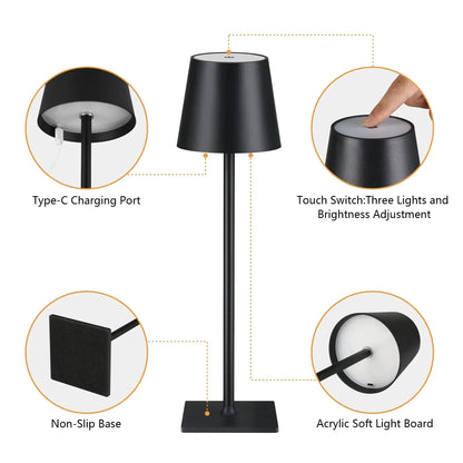 LED Desk Lamp with Adjustable Color Temperature and Flexible Neck