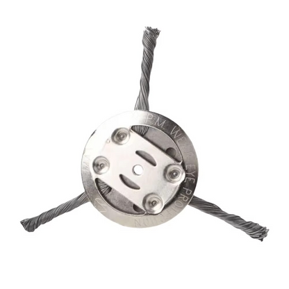 Steel Wire Brush Trimmer Head for Battery-Powered Grass Trimmers, 6-Inch Diameter