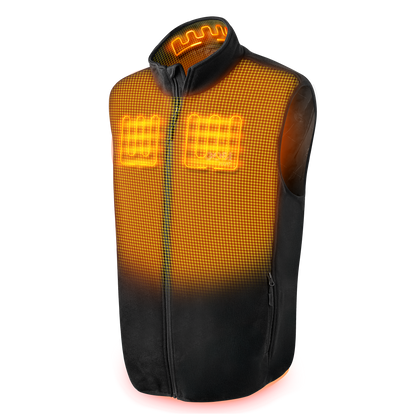 Mens Heated Knit Vest with Four Heating Zones and Rechargeable Battery for Cold Weather