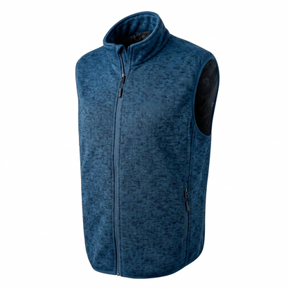Mens Heated Knit Vest with Four Heating Zones and Rechargeable Battery for Cold Weather