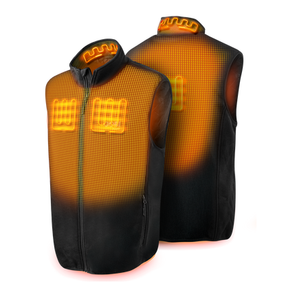Mens Heated Knit Vest with Four Heating Zones and Rechargeable Battery for Cold Weather