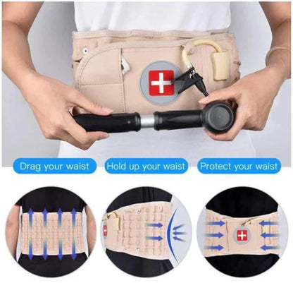 Inflatable Lumbar Traction Belt with Hand Pump and Adjustable Air Pressure