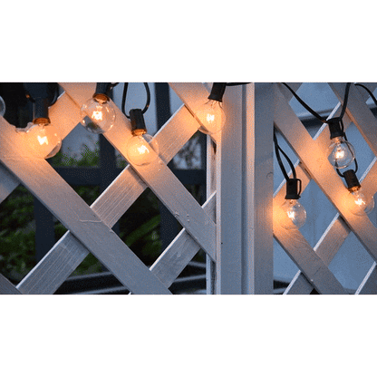 Warm White LED String Lights with Shatterproof Plastic Bulbs and Connectable Cord