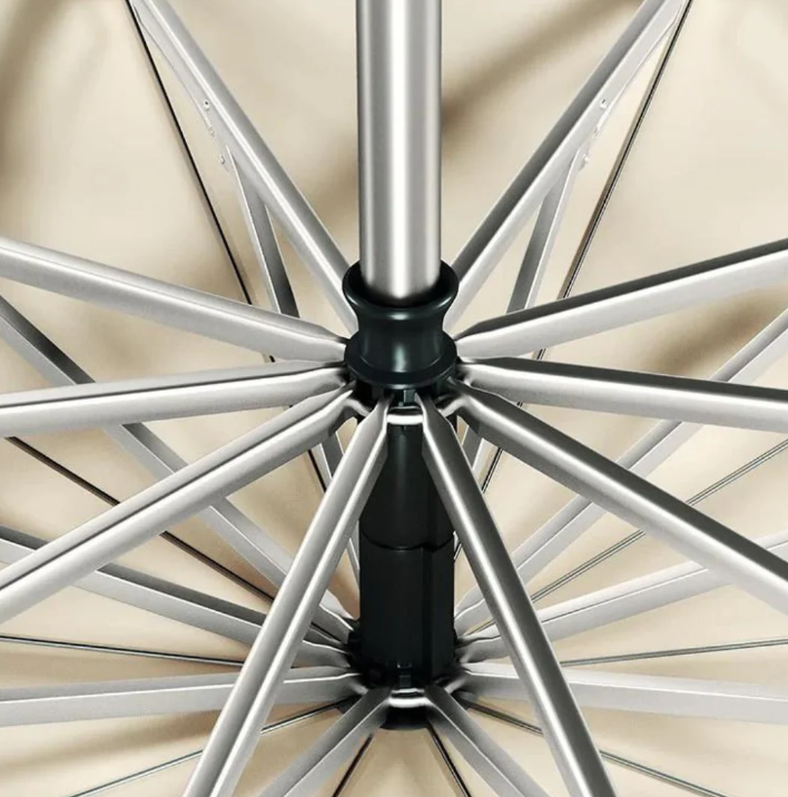 Folding Umbrella with Reflective Trim and Flexible Wind-Resistant Ribs