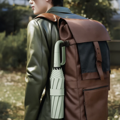Folding Umbrella with Reflective Trim and Flexible Wind-Resistant Ribs