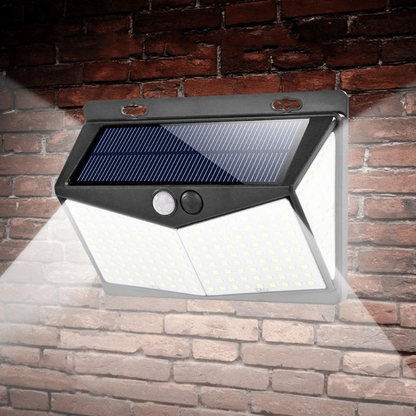 Outdoor Motion Sensor Flood Light with Solar Panel and 16-Foot Detection Range