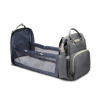 Portable Baby Cot Bag with Mosquito Net and Changing Mat, Bottle Holder