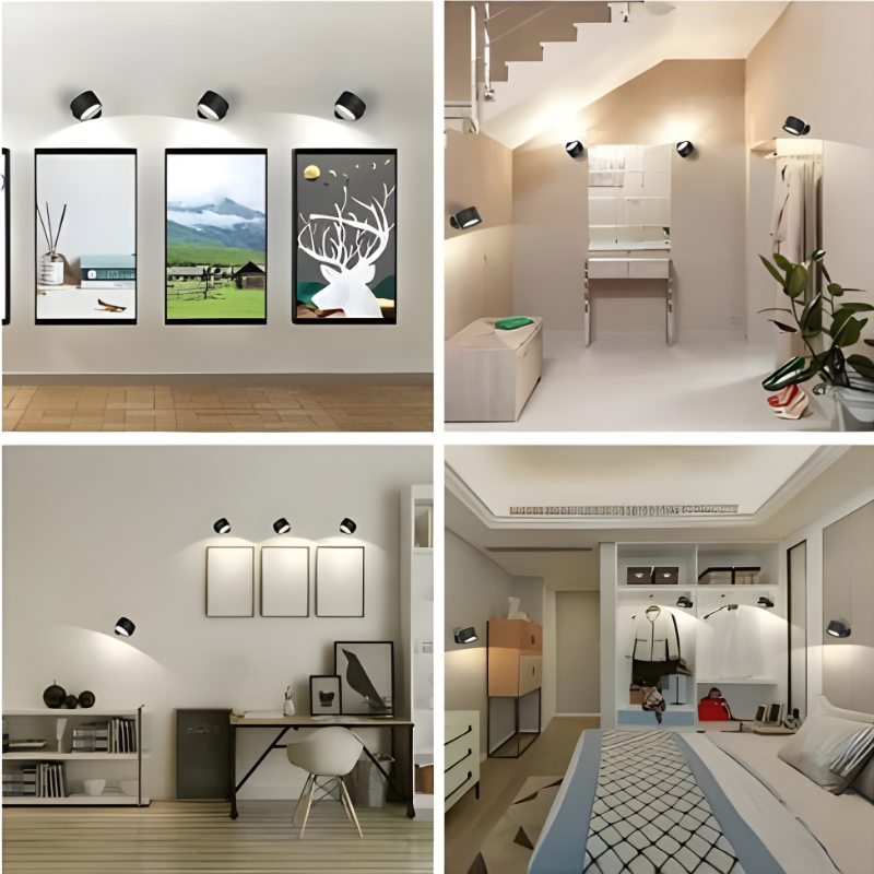 Rechargeable Wall Lamp with 360° Rotation and Three Color Temperatures, Touch Control