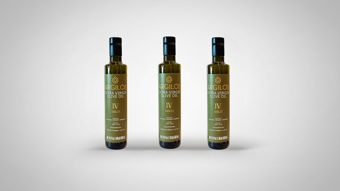Argilos IV Mild Greek Extra Virgin Olive Oil 3-Pack – Smooth Everyday EVOO Bundle