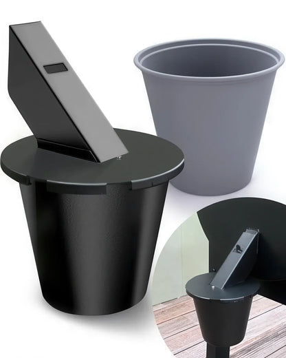 Enclosed Grease Bucket with Reusable Silicone Liner and Lid for Pellet Grills