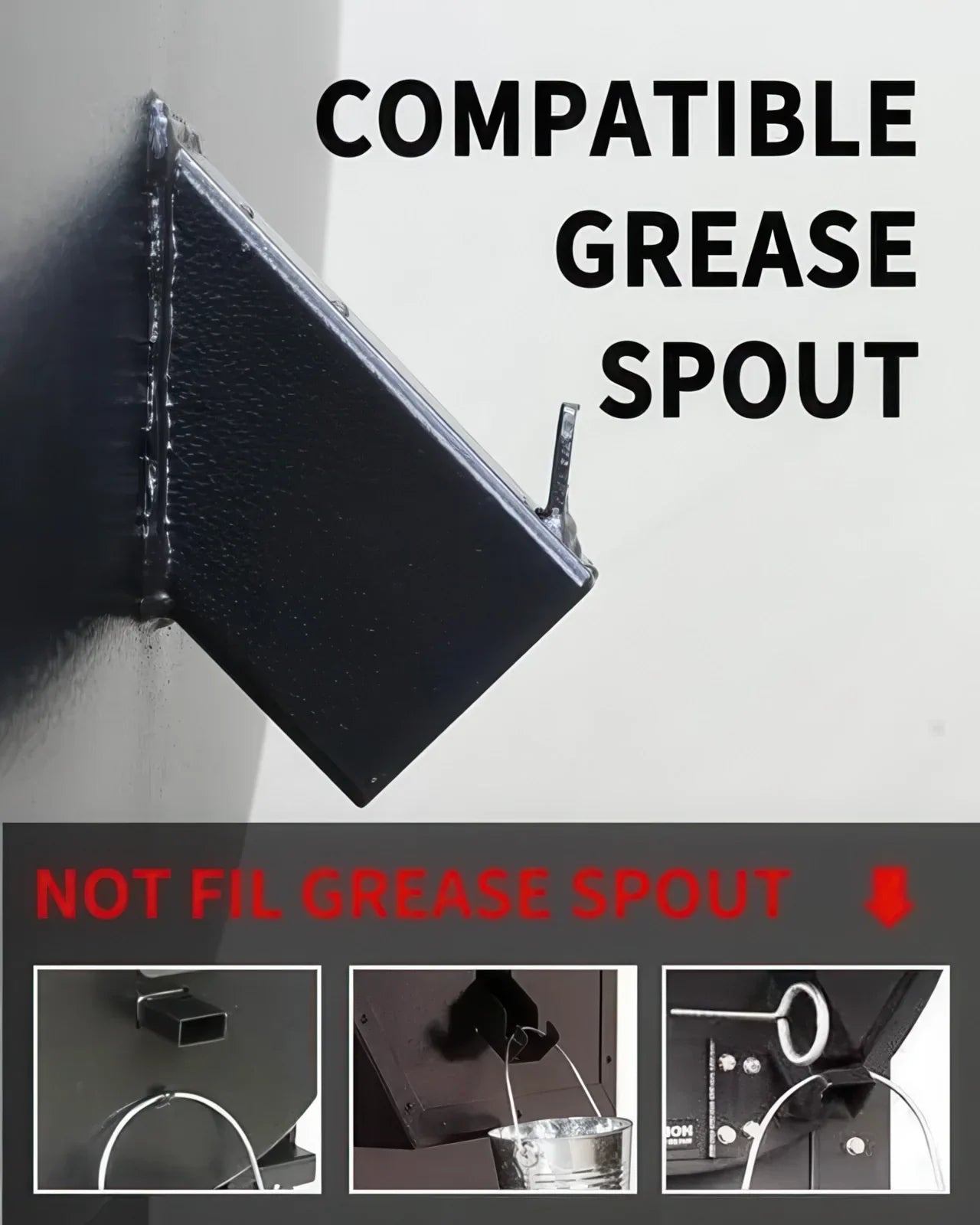 Enclosed Grease Bucket with Reusable Silicone Liner and Lid for Pellet Grills